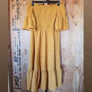 Yellow Off-Shoulder Dress